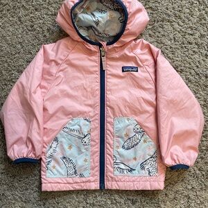 Patagonia Pink Hooded Jacket with Patterned Pockets